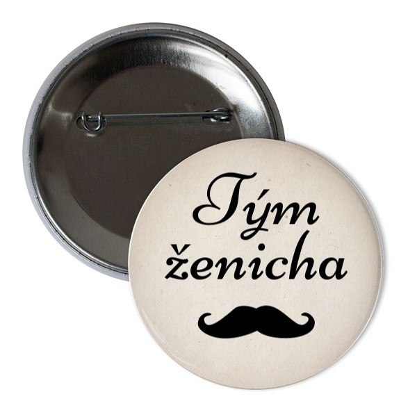 Odznáček  s potiskem Tým ženicha