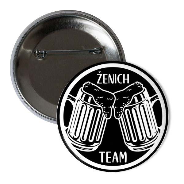 Odznáček  s potiskem Team Ženich